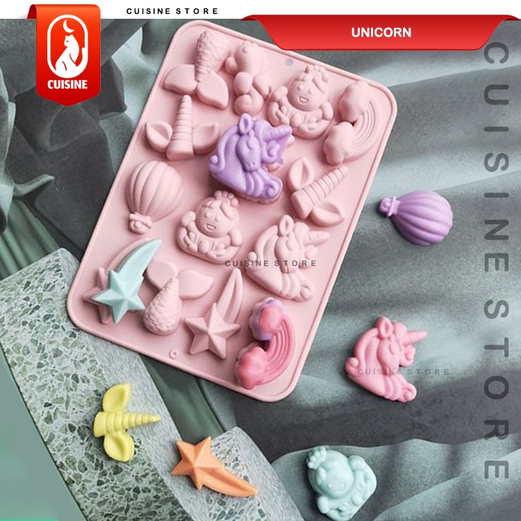 [COD] Cetakan Silikon Puding Coklat Fondant Karakter Unicorn / Cetakan Kue Kering / Cetakan Puding K