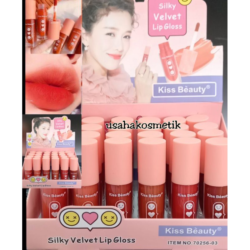 PROMO ECER LIP GLOSS MATTE 24JAM SILKY VELVET KISS BEAUTY NO.70256