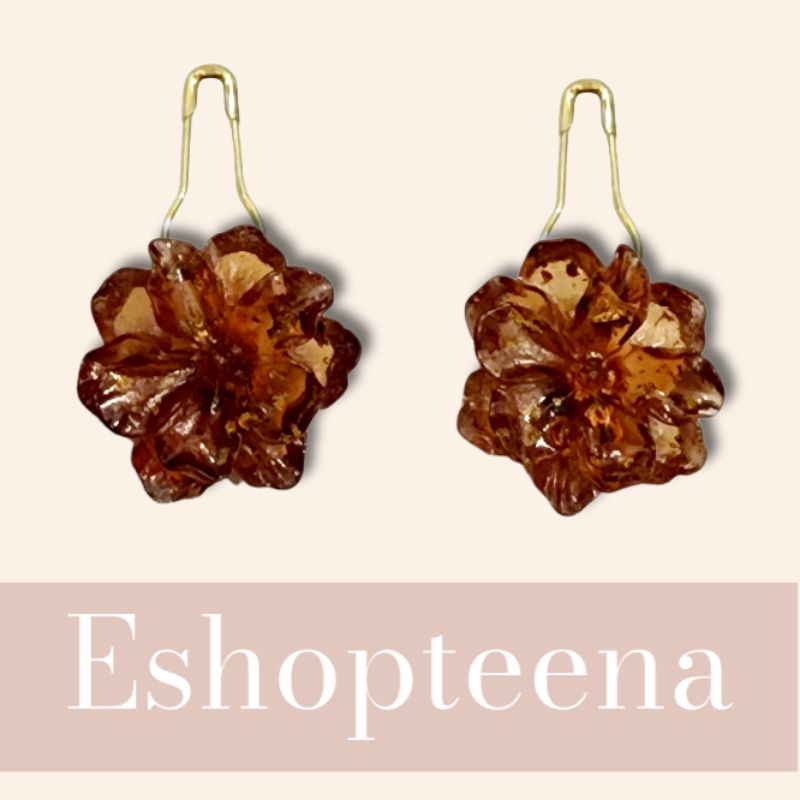 A51 anting hijab 2in1_anting jepit (telinga) bunga warna new_anting jilbab