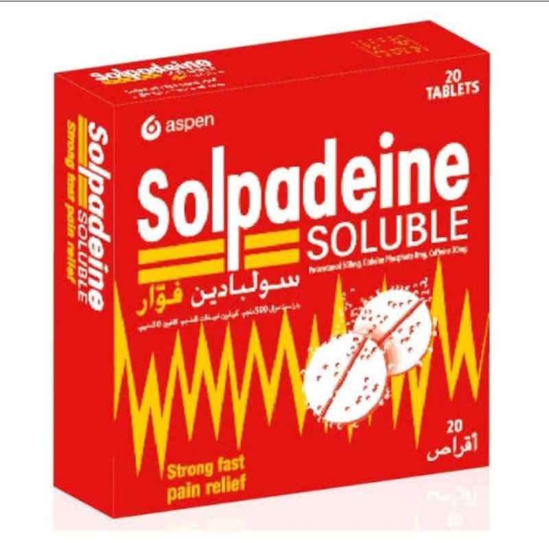 SOLPADEINE SOLUBLE 20 TABLET OBAT PEREDA NYERI SAKIT KEPALA PUSING FLU DEMAM REUMATIK SAKIT GIGI IMP