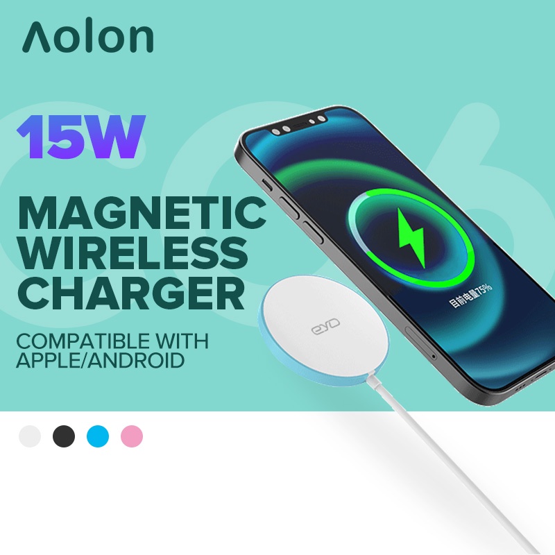 Jual Aolon C06 15w Qi Magnetic Wireless Charger Magsafe Charging Fast