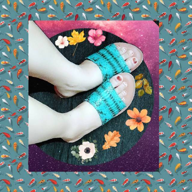 sandal kokop  kulit sapi motif ular