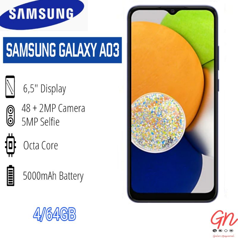 SAMSUNG GALAXY A03 4/64GB GARANSI RESMI