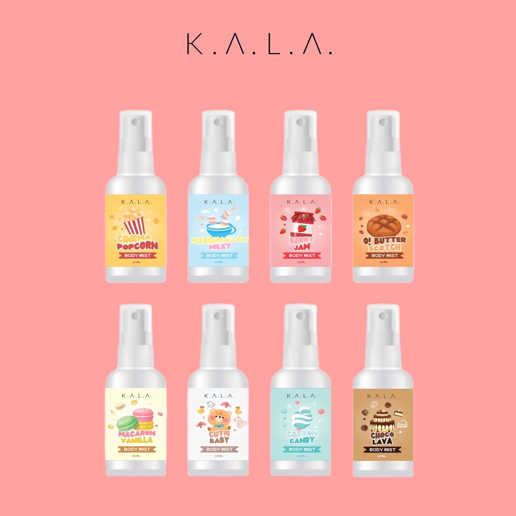 KALA Body Mist Parfum Paket 3pcs Spray Parfume Tahan Lama Vanilla Popcorn BPOM