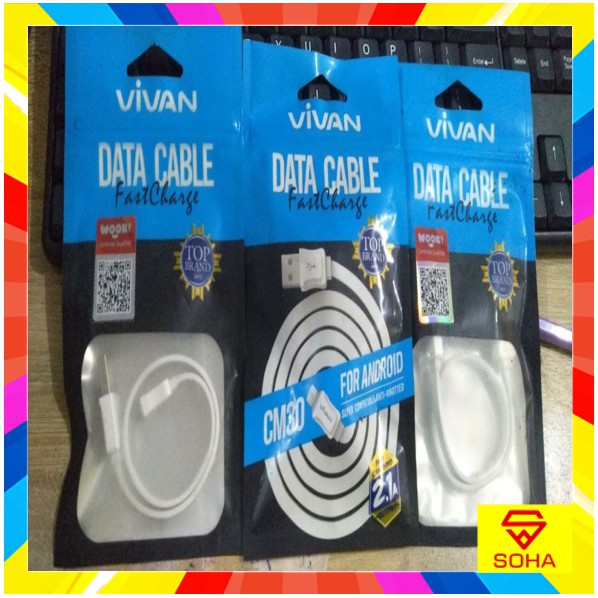 Kabel Original Merek Vivan - Panjang : 1 Meter - Buat Iphone 5 / 5S / Iphone 6 / Iphone 6 Plus