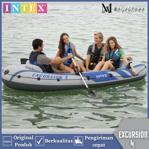 Perahu Prahu Angin Karet Boat Dayung Pompa Anak Dewasa Untuk Mancing 4 Orang Besar Jumbo Intex Ori