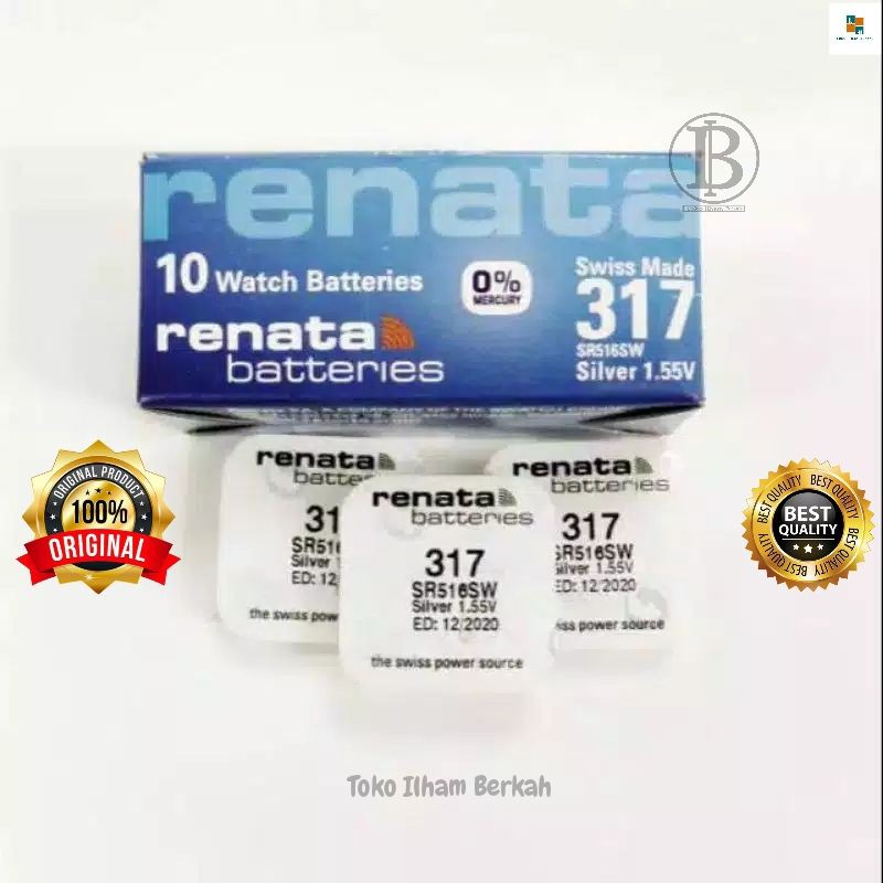 Baterai Renata 317 SR516SW Original / Batrai batre battery Renata 317 [ RENATA 317 SR516SW ]
