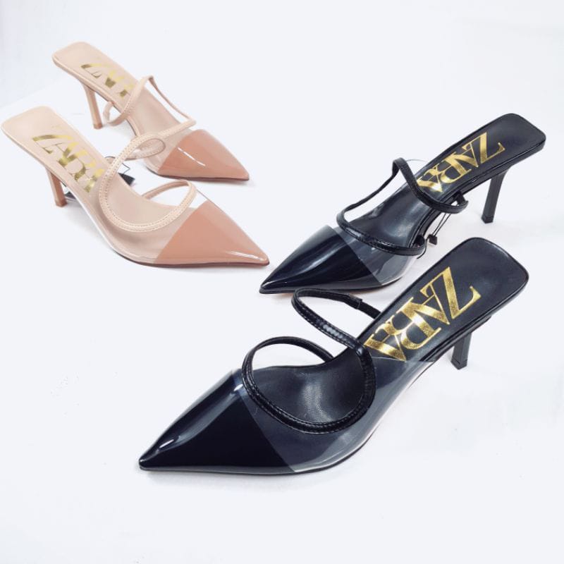 SEPATU WANITA ZS-889 VINLY HEELS 7CM