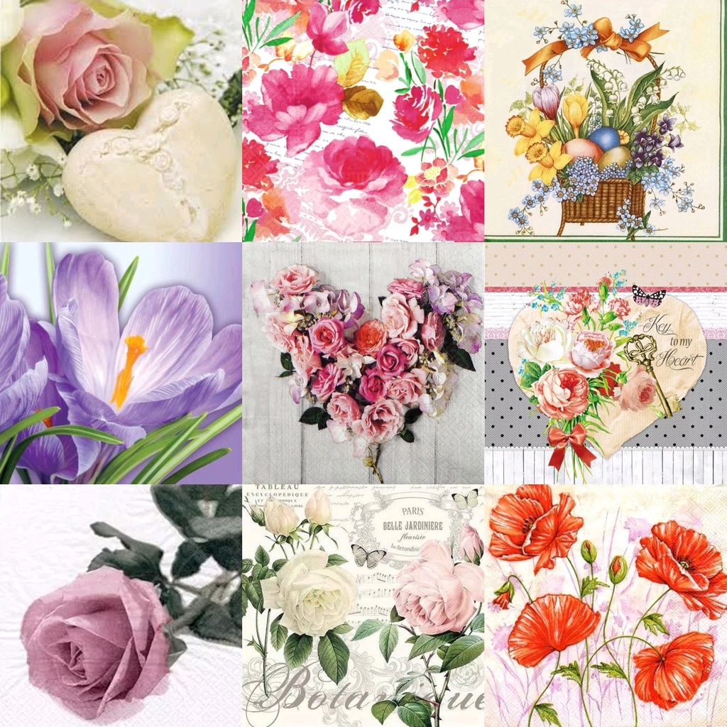TISU NAPKIN DECOUPAGE EROPAH – Flower Motif CC