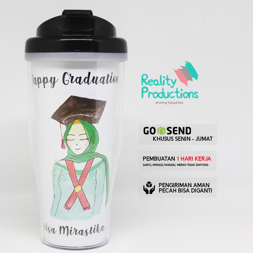 Kado Wisuda Tumbler Wisudawati Kebaya Hijab