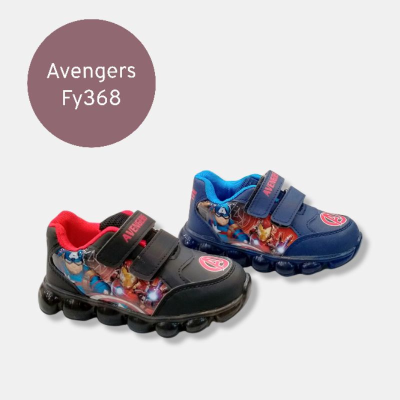 11.11   TERMURAH Sepatu Anak Laki-Laki LED AVENGERS / Sepatu Karakter Import #racunshopee