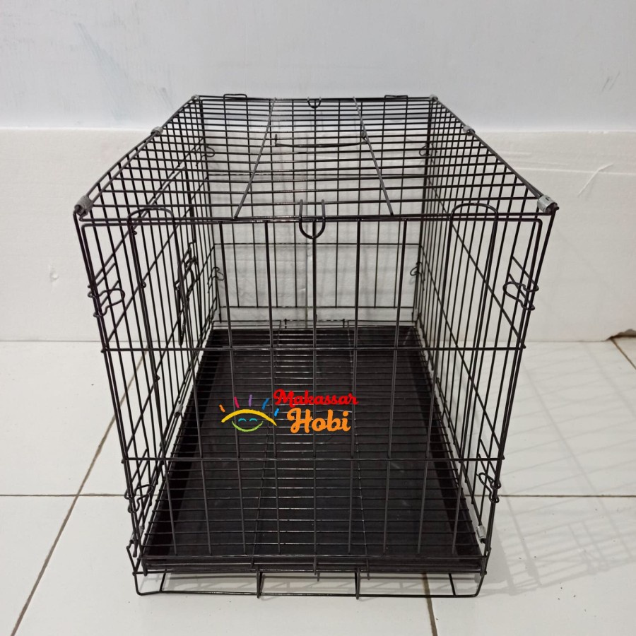 Kandang Besi Lipat 500A Pet Cage Hewan Kucing Anjing Hamster Dog 50cm