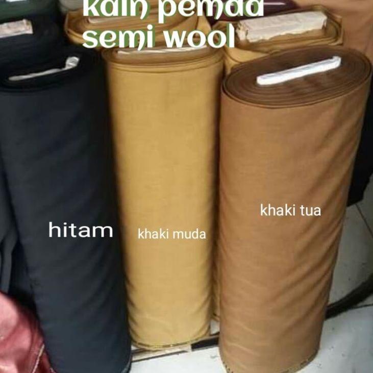 Hot - Kain pemda woltex bahan baju seragam pemda PNS ASN PDH khaki tua keki muda ~
