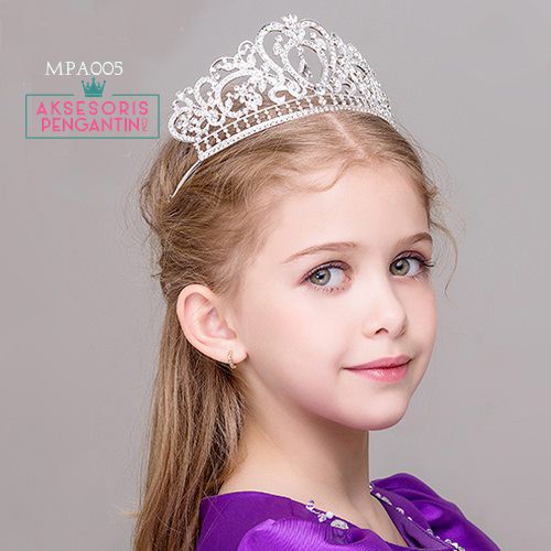 AKSESORIS TIARA CROWN MAHKOTA PESTA WEDDING ANAK MODERN MPA005