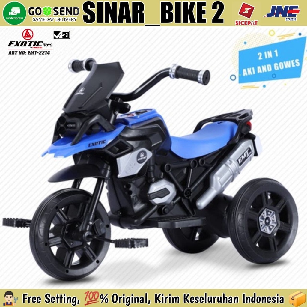 (2 In 1 ) Motoran Aki EXOTIC Tricycle EMT-2234 &amp; 2214 Gowes Dan Aki