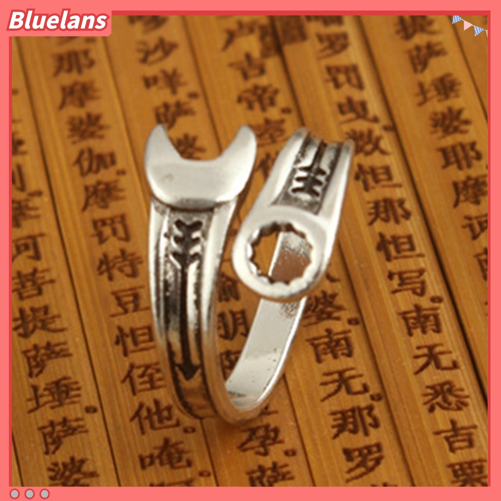 Bluelans Retro Adjustable Creative Men Wrench Spanner Opening Finger Ring Cool Jewelry