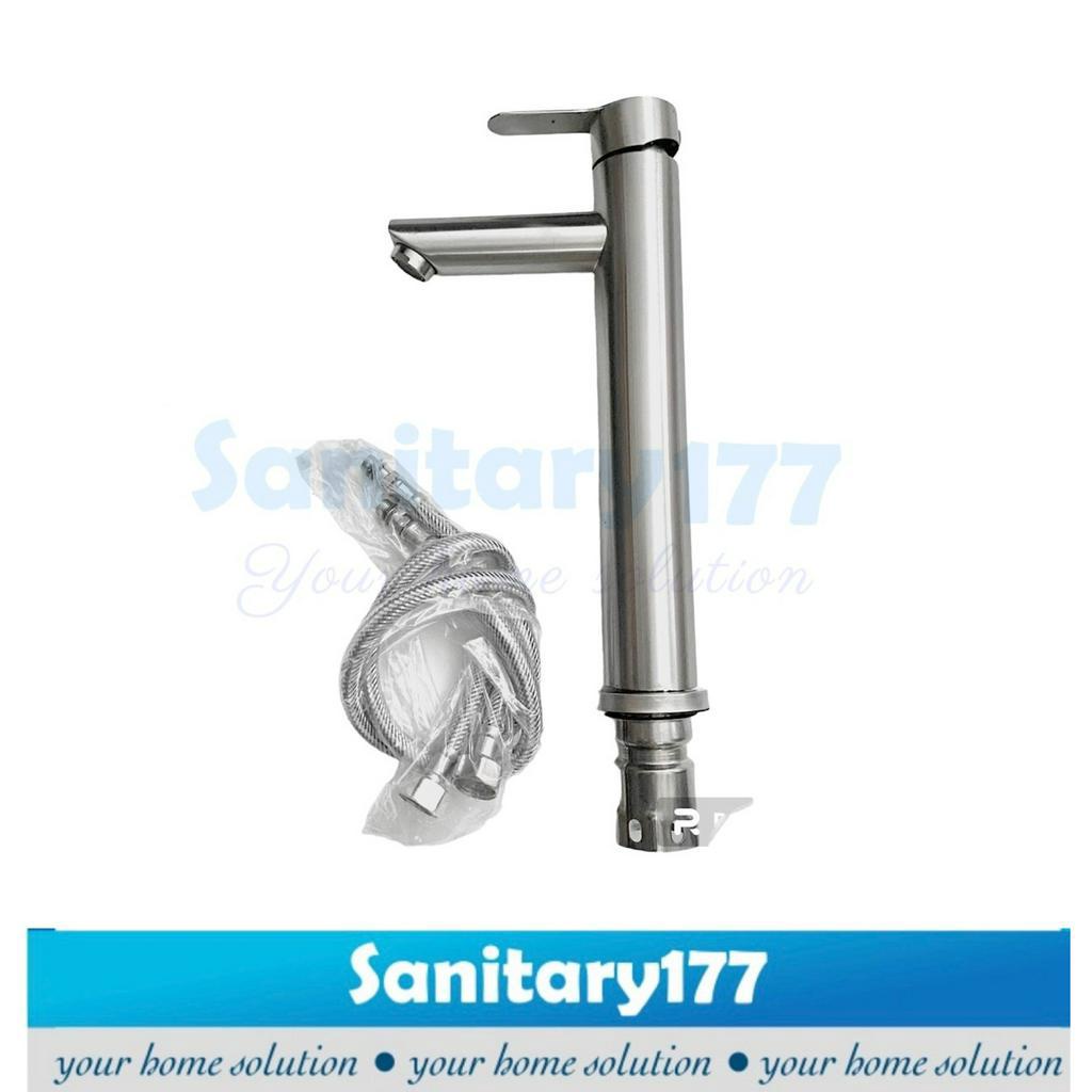 Kran wastafel tinggi Stainless 304 up down minimalis 29ST- keran cuci tangan washbowl faucet stenlis body gede tebal