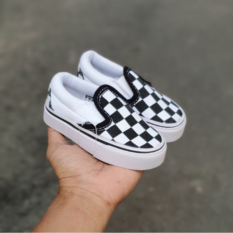 Sepatu anak era/oldskool/slip on multi color/abu checkerboard