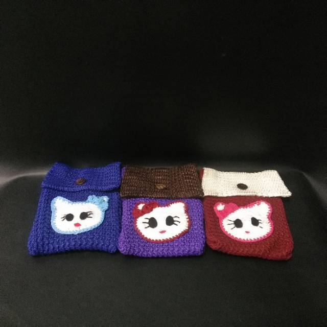 Tas rajut selempang hp karakter