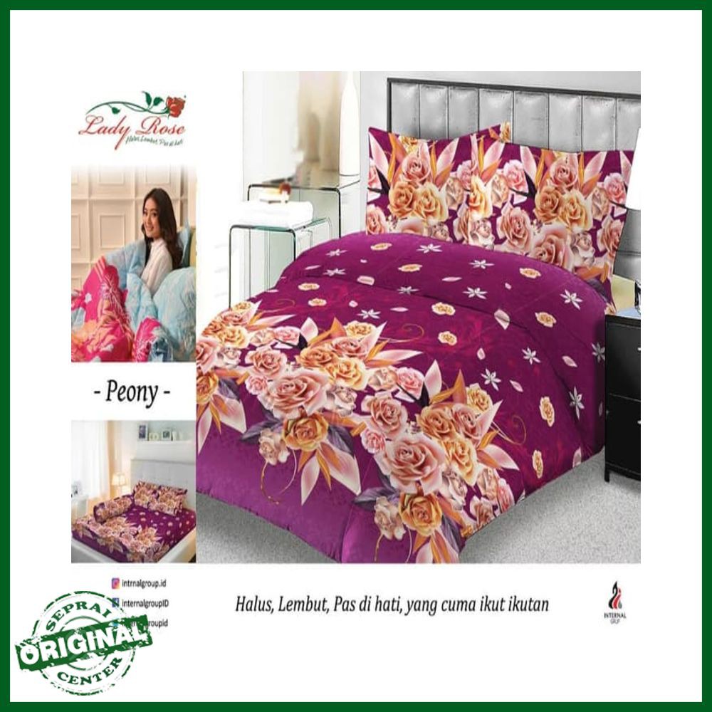SEPREI LADY ROSE / SPREI LADY ROSE PEONY QUEEN 160 No.2 SEPRAI UNGU BUNGA MAWAR KUNING