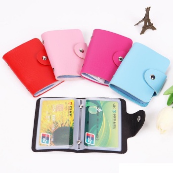 Dompet kartu nama pria wanita kulit 12 slot cewek cowok card holder at