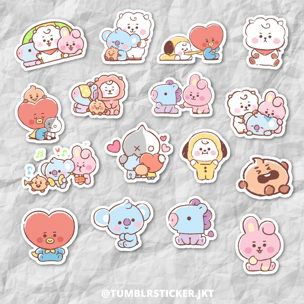 STICKER AESTHETIC BT21 PACK | STICKER TUMBLR LAPTOP | STICKER AESTHETIC HP JURNAL | STICKER CASE HP