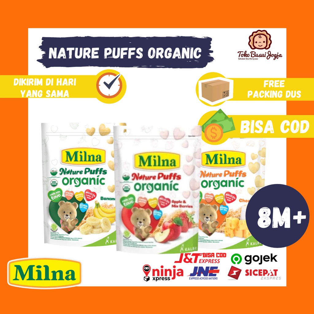 Milna Nature Puffs Puff Organic Snack Anak Bayi 8 Bulan Mpasi