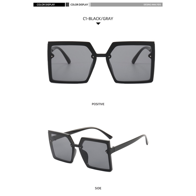 2021 fashion square Korean personality large frame ins sunglasses