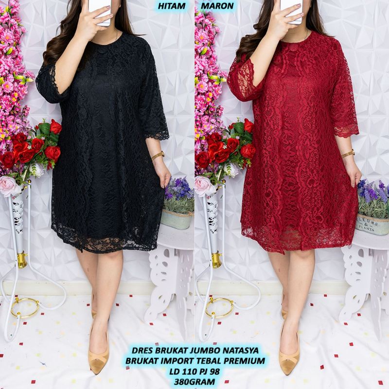 Dress Brukat Belah Nata /ld 110