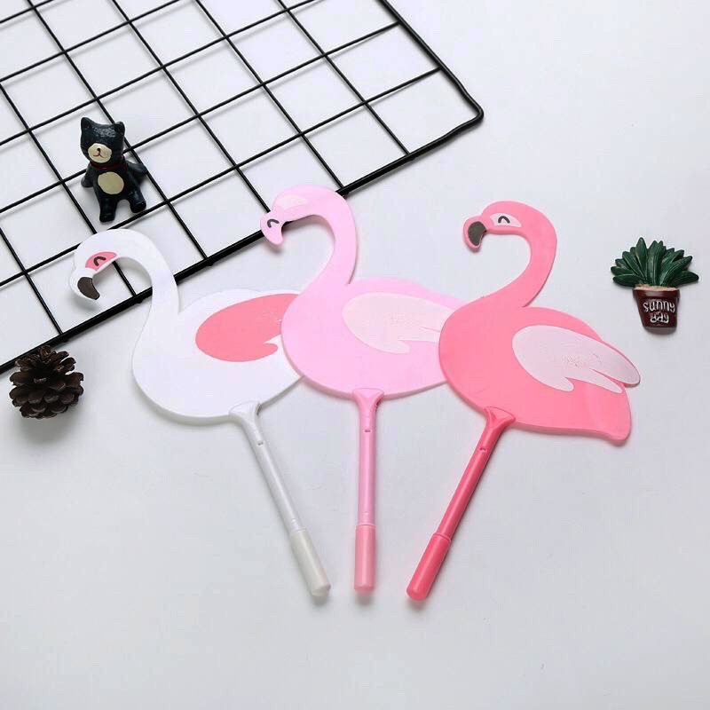 Bolpoin KIPAS FLAMINGO / Pulpen Kipas Flamingo / Pena Kipas Kartun Flamingo Simple Elegan Unik