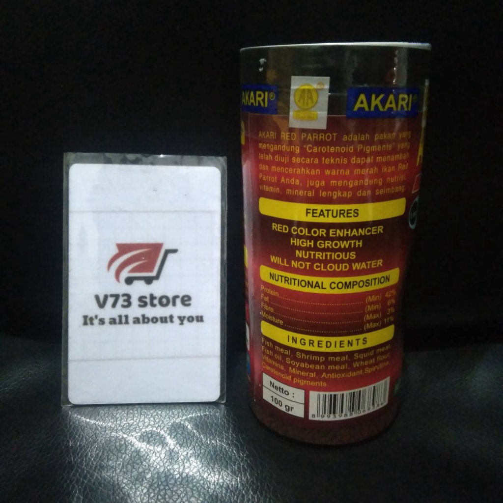 AKARI RED PARROT 100GR 1MM MINI PELET IKAN / MAKANAN IKAN PARROT