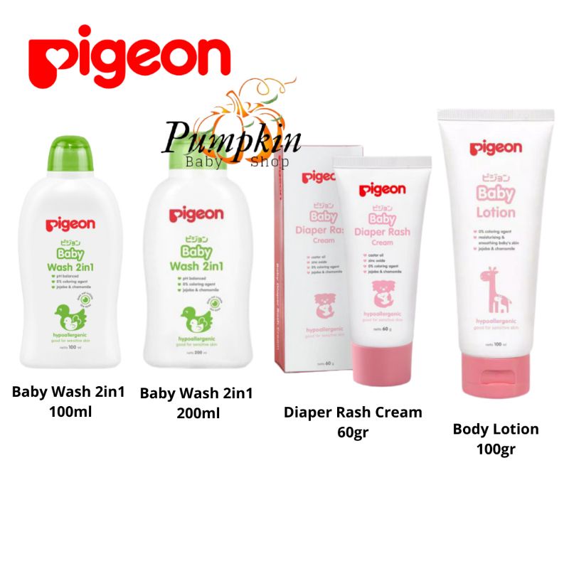 PIGEON Baby Wash 2in1 - Pigeon Baby Lotion - Pigeon Diaper Cream