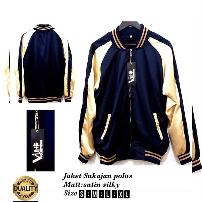 Jaket sukajan polos Navy jaket yakuza terbaru murah - Navy, S