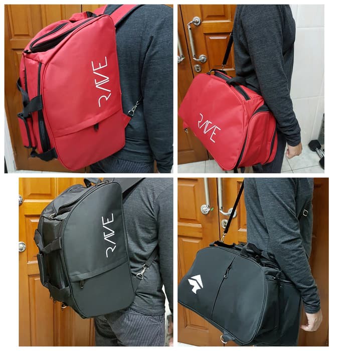 Travel Bag Rave Original Tas Sepatu Olahraga Gym Fitness Futsal Casual - Merah