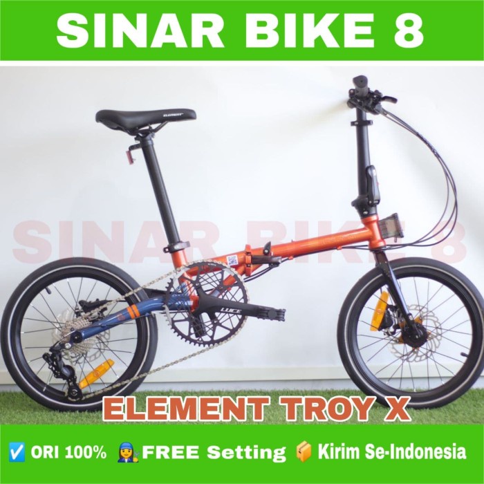 Sepeda Lipat Ukuran 16 Inch ELEMENT TROY X Chromoly 10 Speed