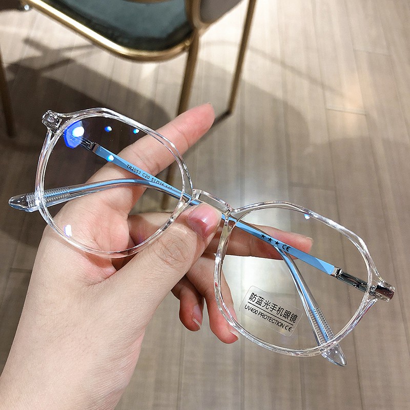 Kacamata Transparan Anti blue Light Bingkai Besar Warna Hitam