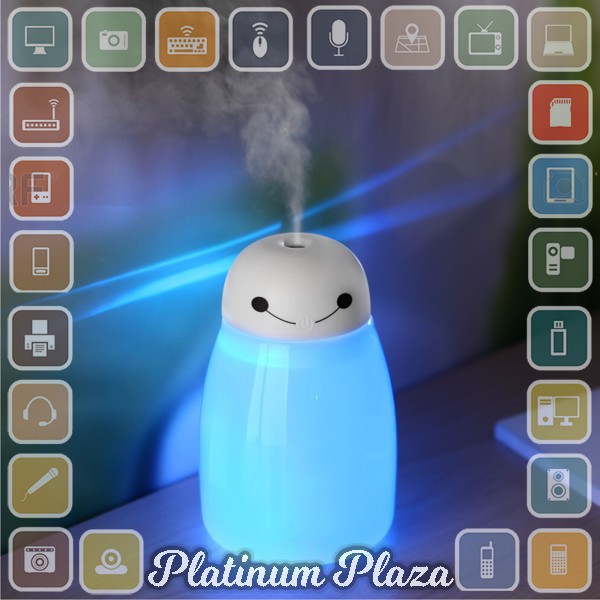 Baymax Mini LED RGB Humidifier USB 400ml - Blue`9LG8WQ-