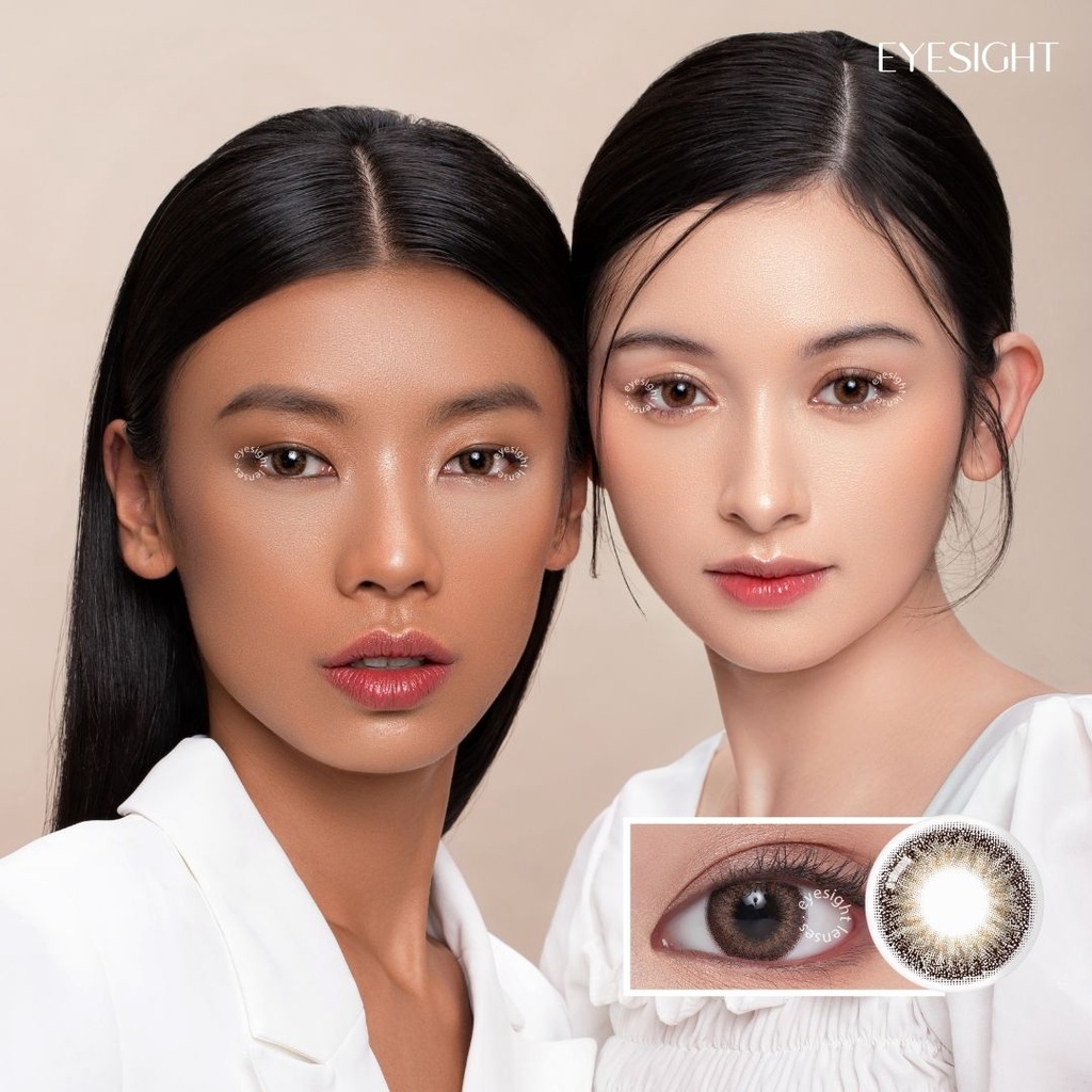 EYESIGHT LENSES Softlens Bloominc Daisy Brown | Softlens Korea Premium 14.2mm Warna Cokelat Semi Natural, Cocok Untuk Daily atau Party, Bisa Normal Dan Minus (2pcs/sepasang)