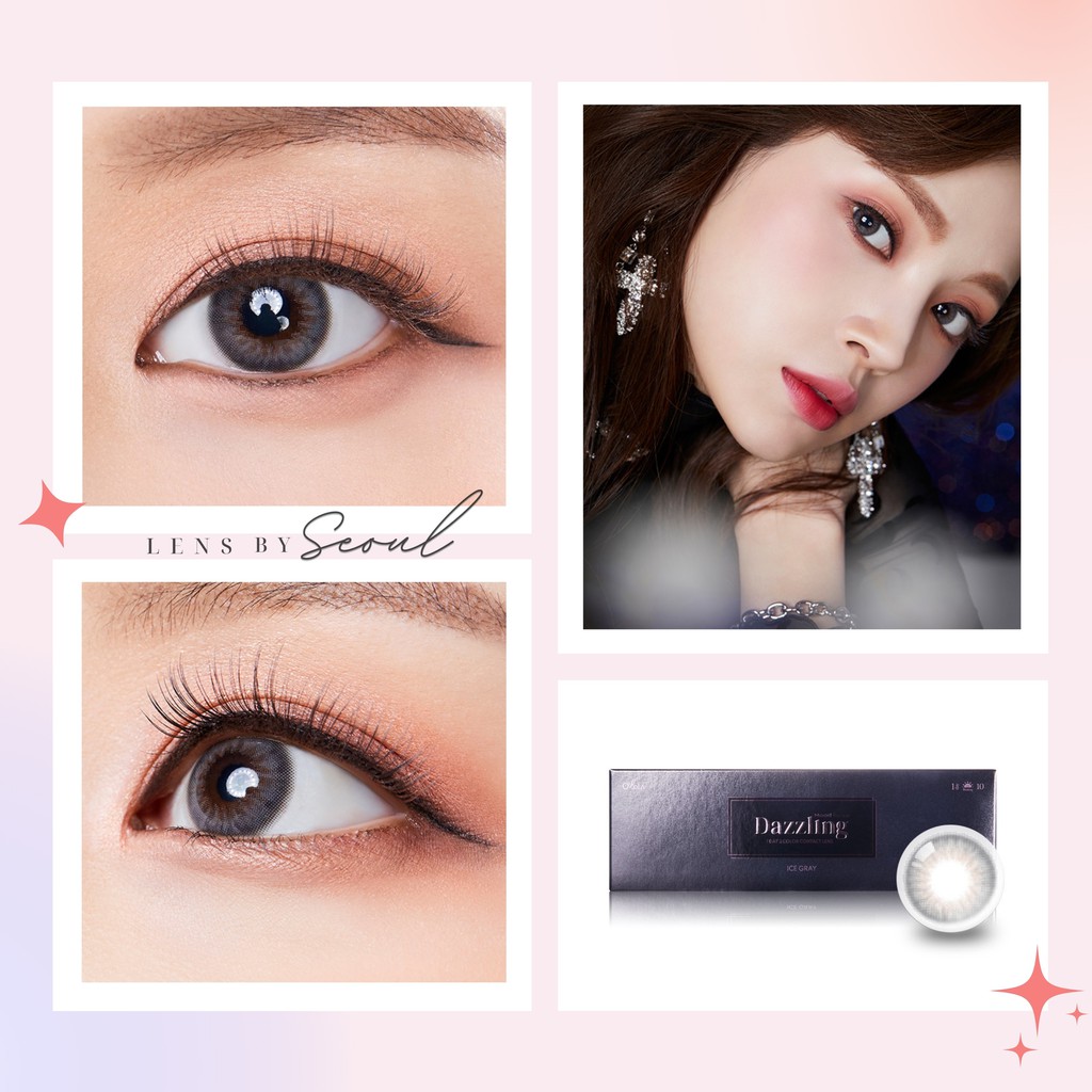 LENSBYSEOUL O'lola Dazzling 1 Day/1x Pakai - Ice Gray (1 Box isi 5 Pasang) Korean Contact Soft Lens