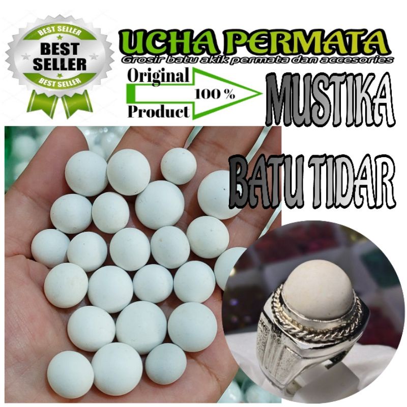 Batu cincin batu akik tidar putih bulat