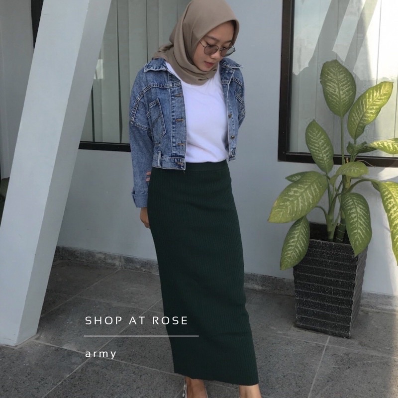 Rok span rajut,Rok wanita premium,Rok tebal knit-8