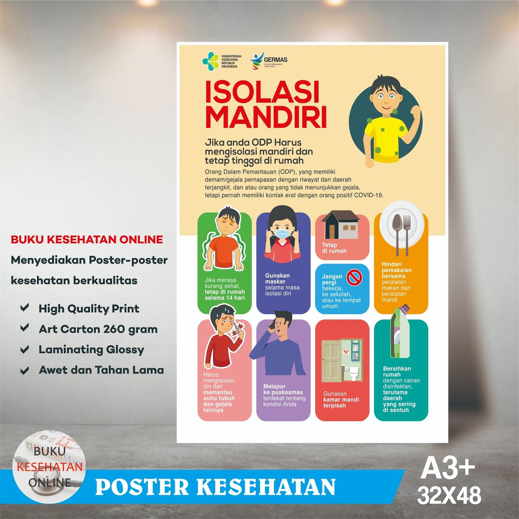 

Poster Kesehatan - ISOLASI MANDIRI - LAMINATING GLOSSY