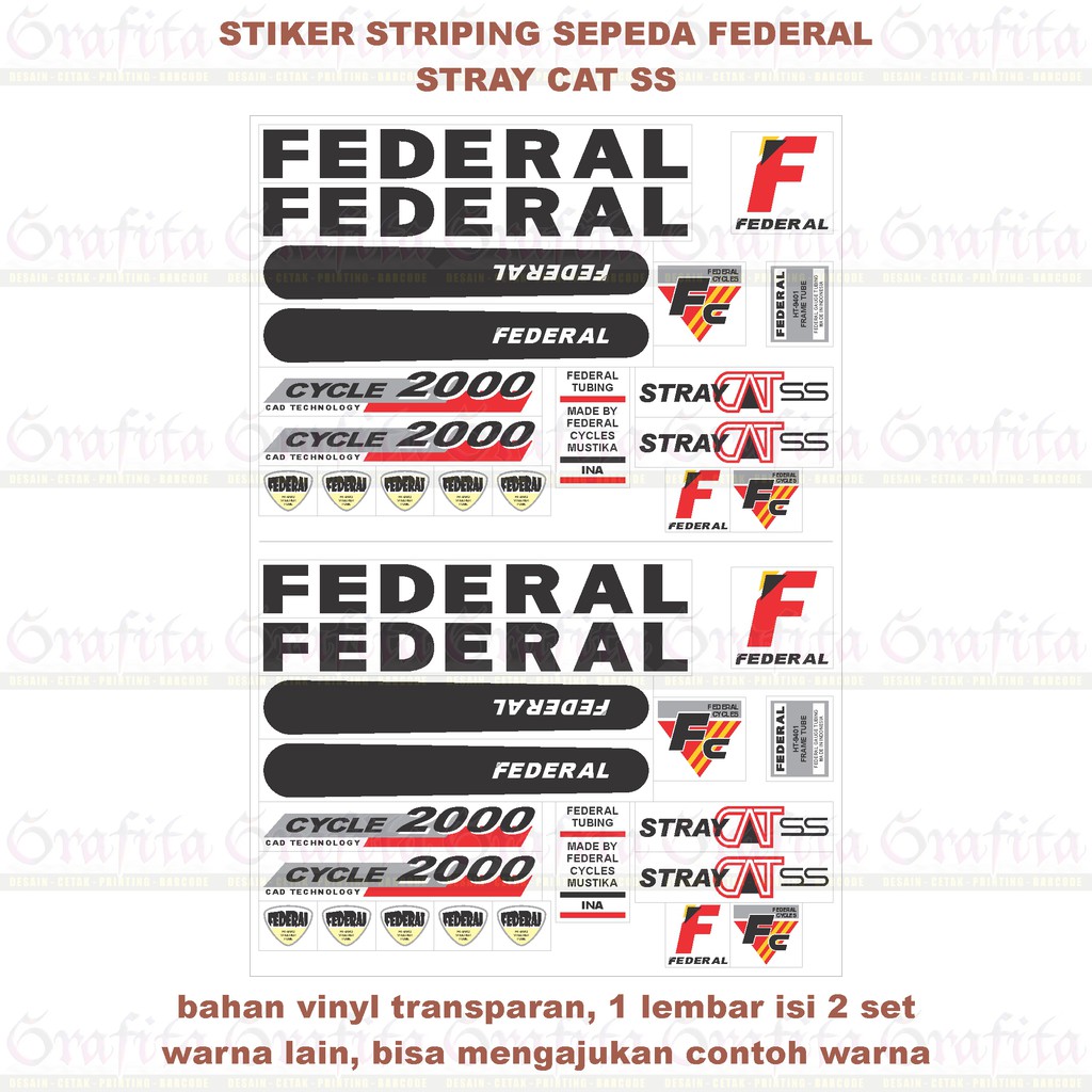 

(1lbr = 2set) Stiker Striping Federal Stray Cat SS