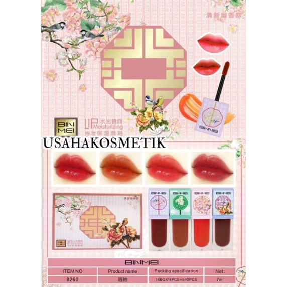 PAKET BINMEI 4IN1 LIP CREAM | LIP GLOSS MATTE MOISTURIZING ORI NO.8260