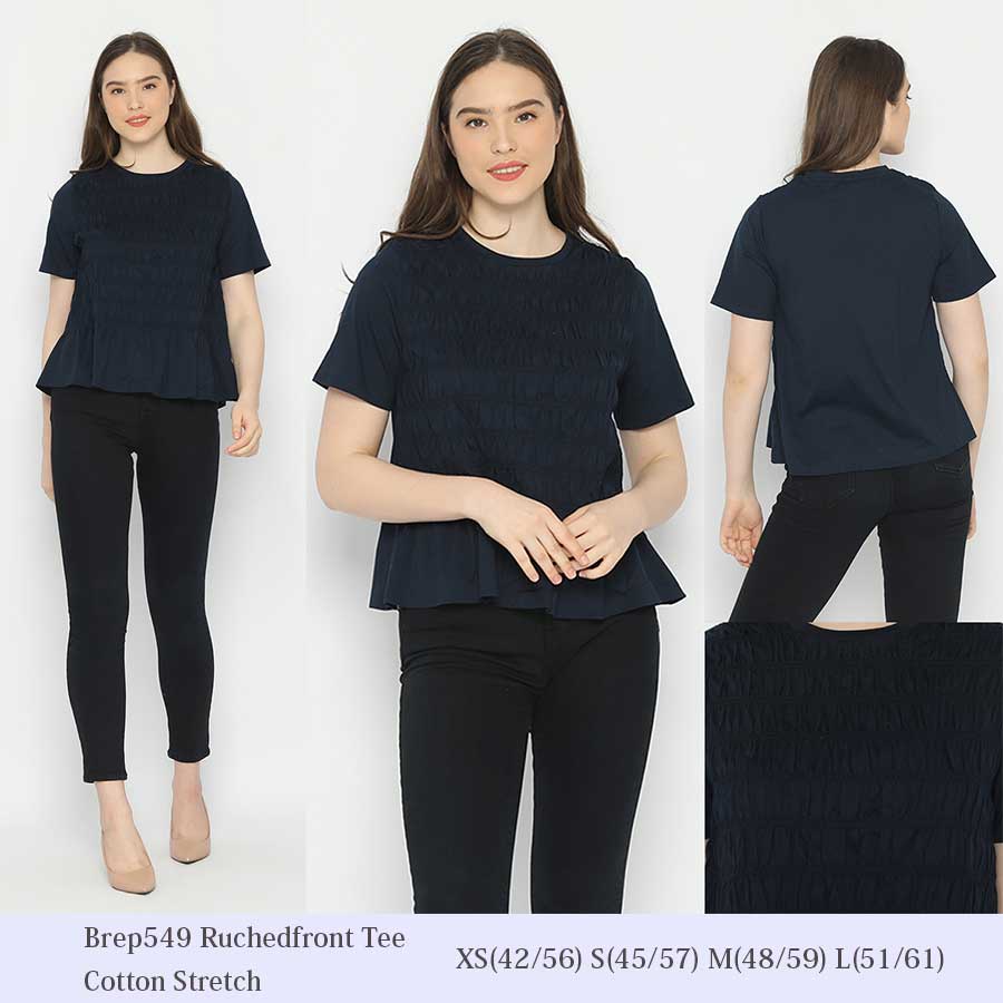 BLOUSE WANITA BREP645 RIBBED ELBOWSLEEVE TEE-8