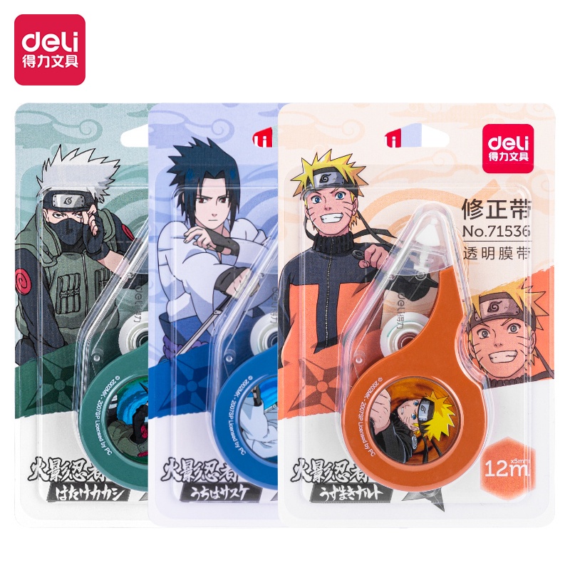 

Deli Correction Tape / Tip Ex Kertas 5mmx12m Nyaman Digenggam Desain Naruto 71536