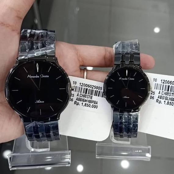 Jam Tangan Couple Alexandre Christie Ac 8616 Ac8616 Full Black Origina Toko.Feranika
