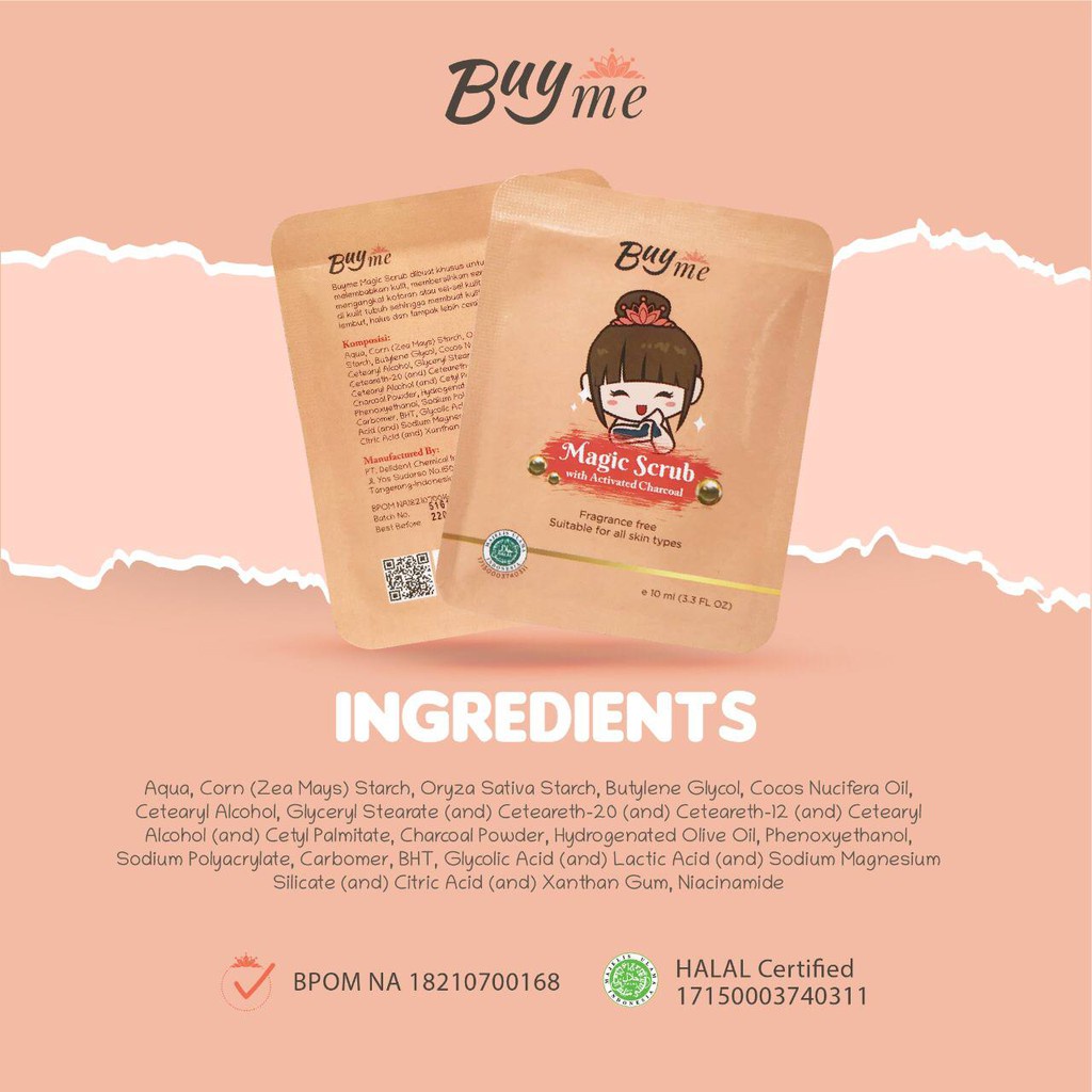 [READY] BUYME MAGIC SCRUB BUY ME MAGICSRCUB Scrub Viral / Charcoal Scrub / Pemutih Badan Wajah Aman