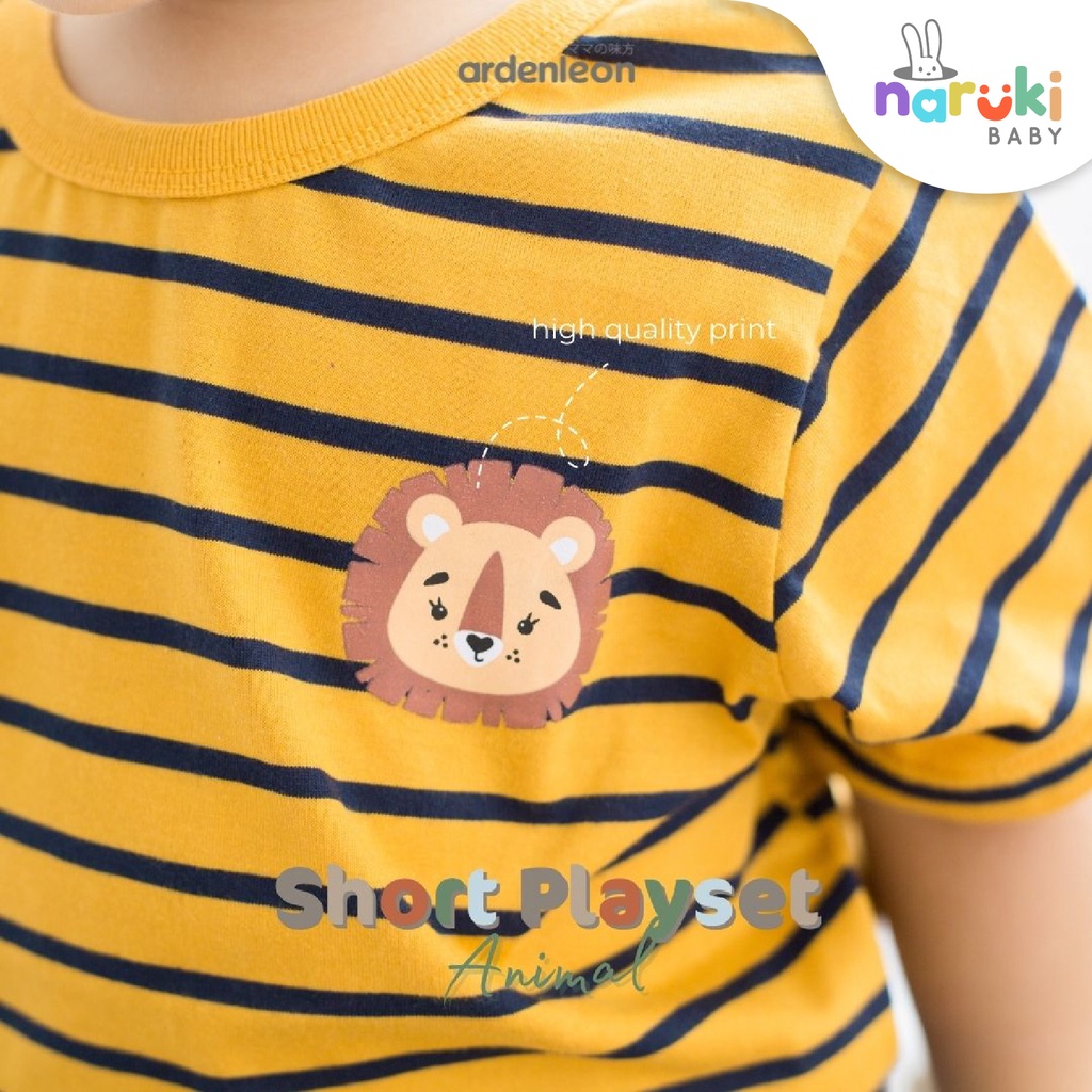 Ardenleon Short Playset Animal Stripe Kid Arden Leon Baju Setelan Anak