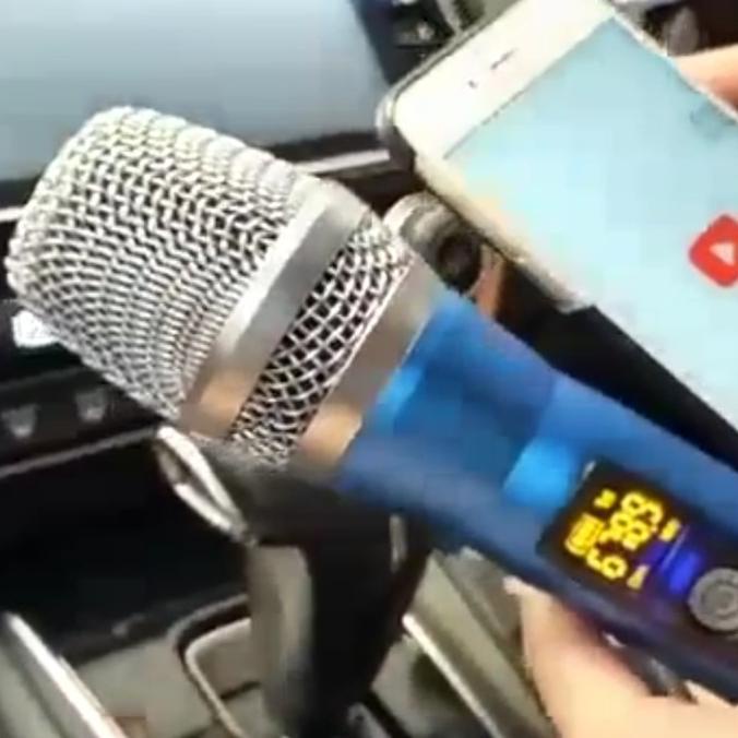 wireless mic untuk karaoke di mobil lewat aux, tanpa alat tambahan